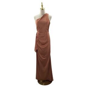 AW BRIDAL sz 10 L satin raw sienna Leighton bridesmaid maxi dress new b121